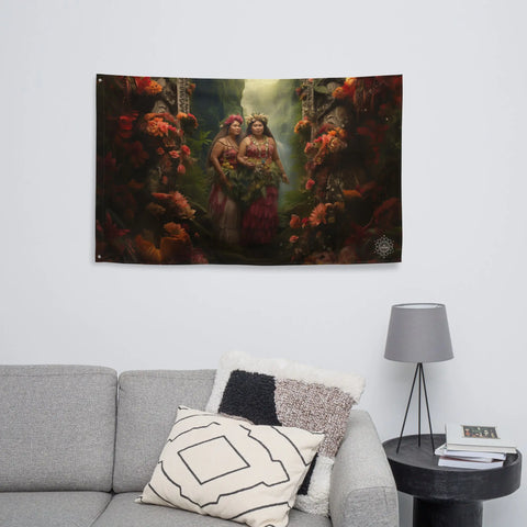 About my Brain Institute Wall Art Taema & Tilafaiga Goddesses Flag Wall Art
