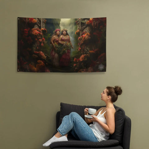 About my Brain Institute Wall Art Taema & Tilafaiga Goddesses Flag Wall Art
