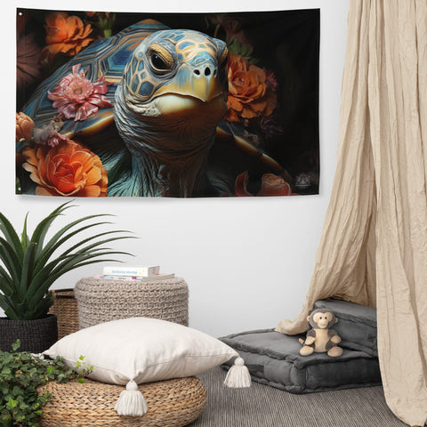 About my Brain Institute Wall Art Tortoise Spirit Animal Flag Wall Art
