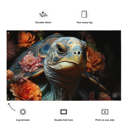 About my Brain Institute Wall Art Tortoise Spirit Animal Flag Wall Art