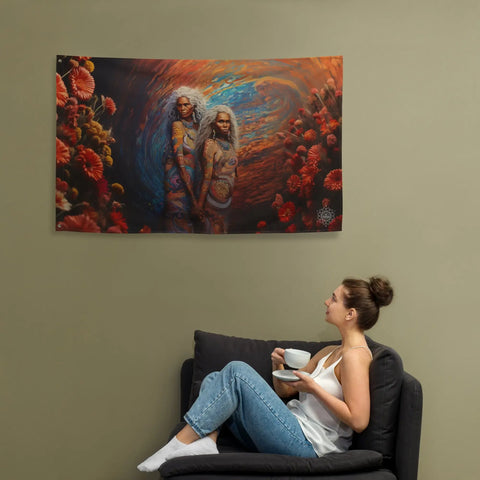 About my Brain Institute Wall Art Wawalag Sisters Flag Wall Art