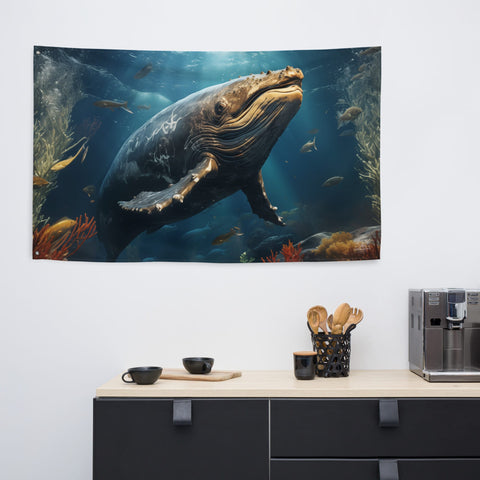 About my Brain Institute Wall Art Whale Spirit Animal Flag Wall Art