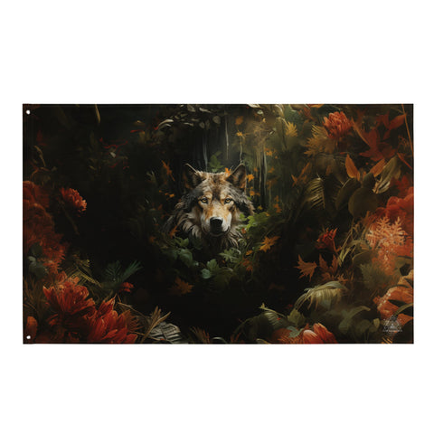 About my Brain Institute Wall Art Wolf Spirit Animal Flag Wall Art