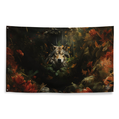 About my Brain Institute Wall Art Wolf Spirit Animal Flag Wall Art