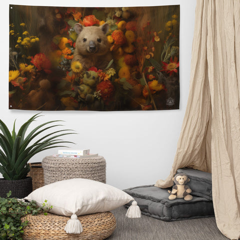 About my Brain Institute Wall Art Wombat Spirit Animal Flag Wall Art