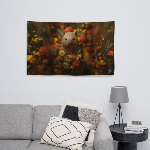 About my Brain Institute Wall Art Wombat Spirit Animal Flag Wall Art