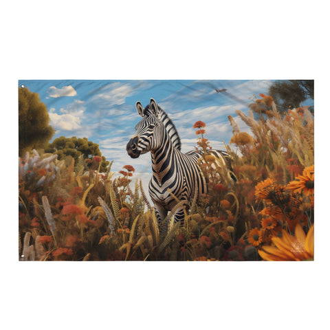 About my Brain Institute Wall Art Zebra Spirit Animal Flag Wall Art