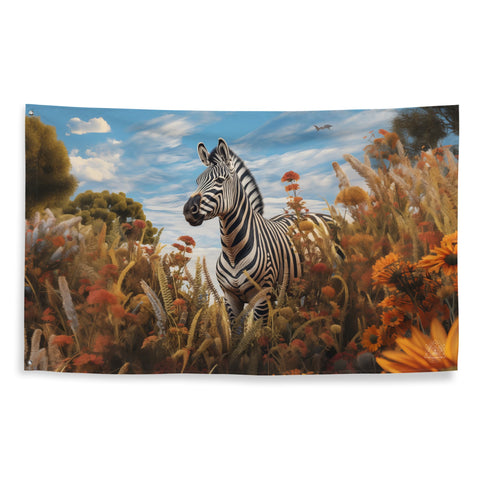 About my Brain Institute Wall Art Zebra Spirit Animal Flag Wall Art