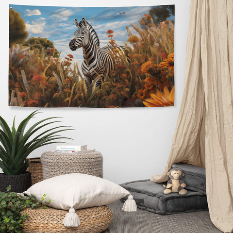 About my Brain Institute Wall Art Zebra Spirit Animal Flag Wall Art