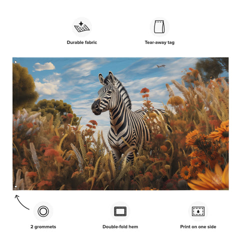 About my Brain Institute Wall Art Zebra Spirit Animal Flag Wall Art