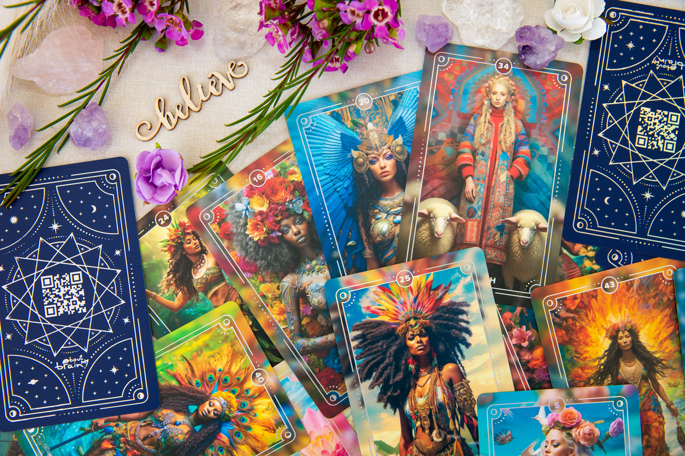 About my Brain Oracle Card Deck: Goddesses of the World - Believe Spread