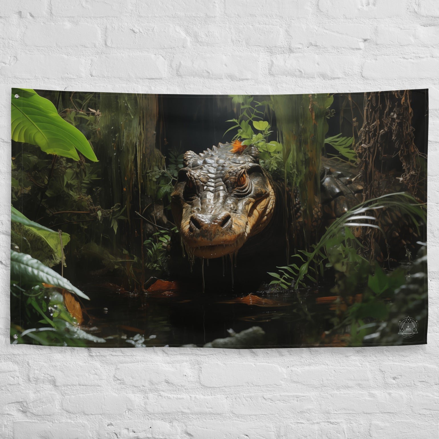 Alligator Spirit Animal Flag Wall Art