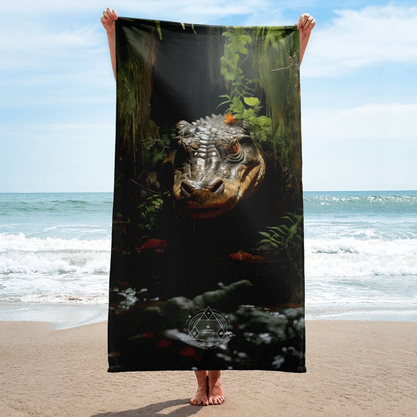 Alligator Spirit Animal Lightweight Beach Towel