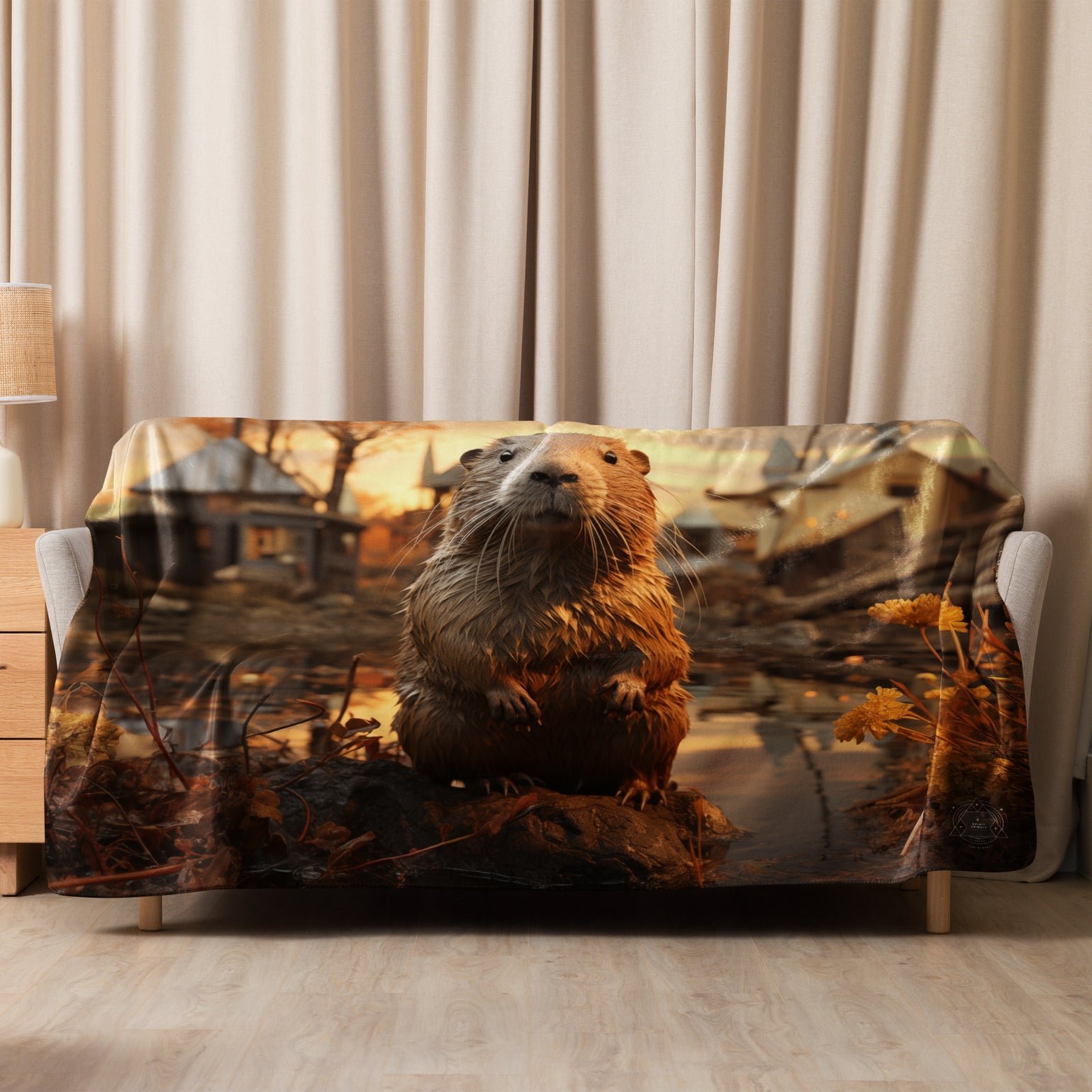 Beaver Spirit Animal Sherpa Blanket