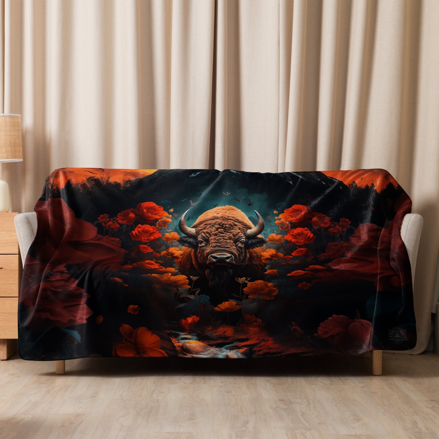 Buffalo Spirit Animal Sherpa Blanket