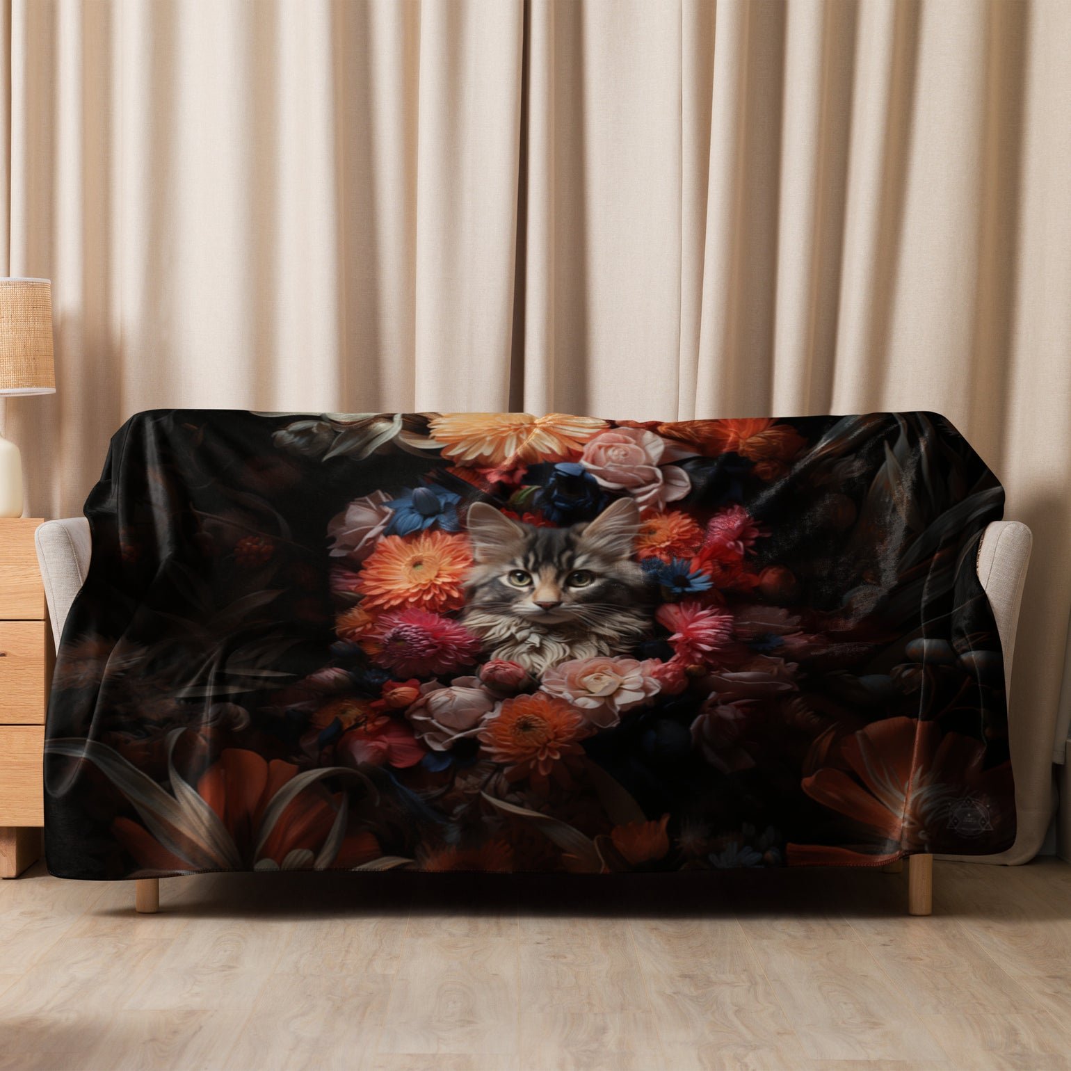 Cat Spirit Animal Sherpa Blanket