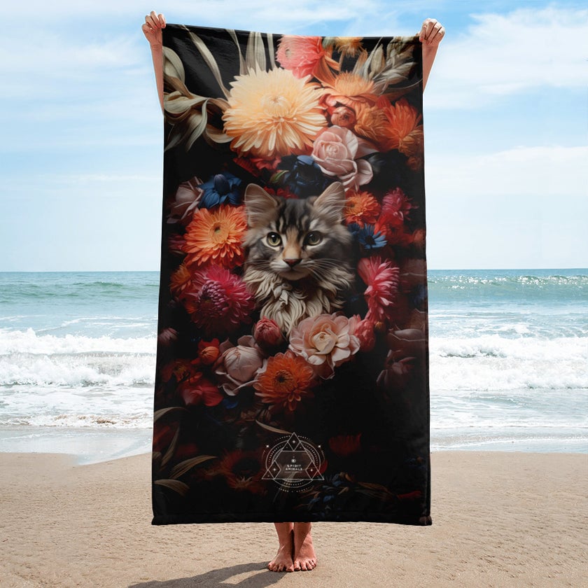 Cat Spirit Animal Lightweight Beach Towel