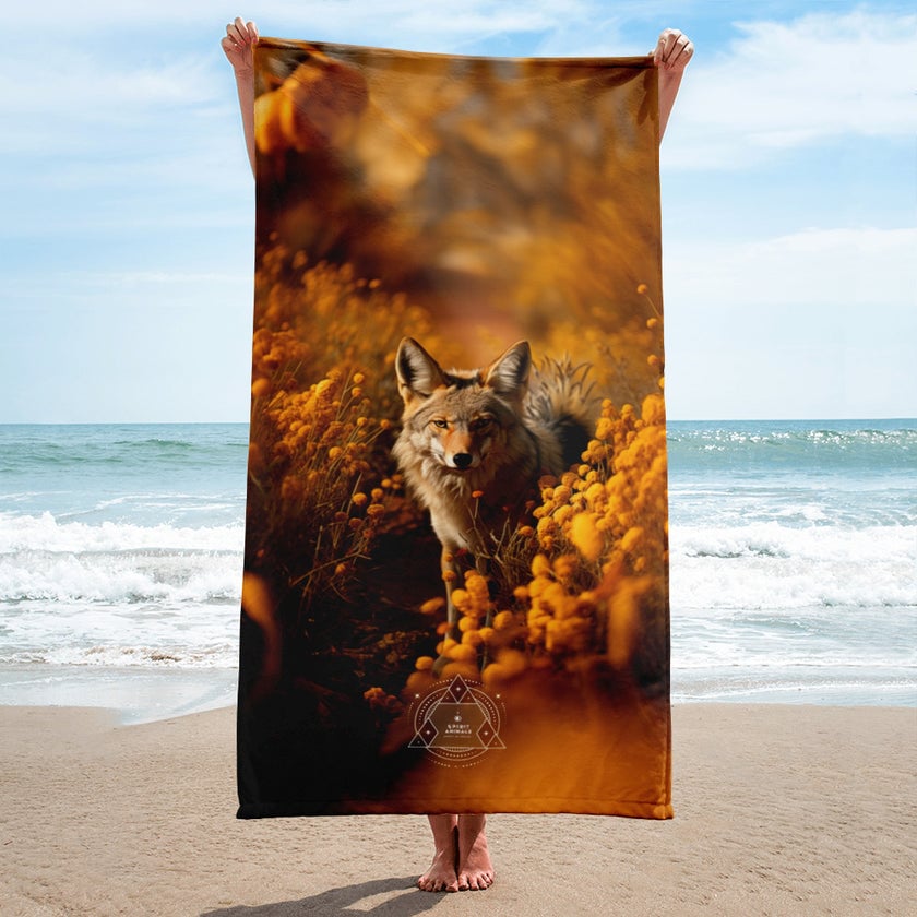 Coyote Spirit Animal Lightweight Beach Towel