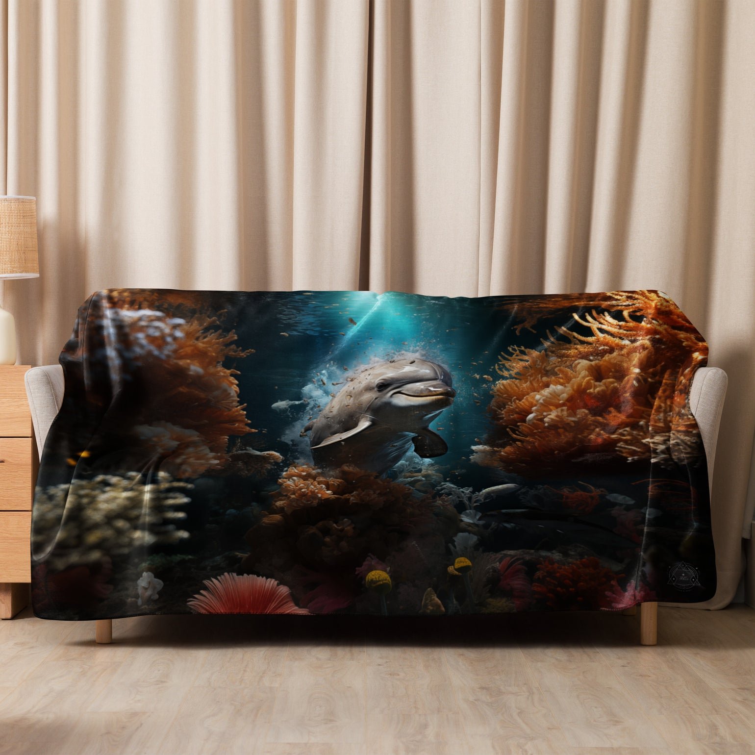 Dolphin Spirit Animal Sherpa Blanket