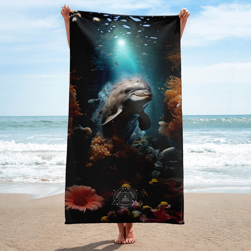 Dolphin Spirit Animal Lightweight Beach Towel