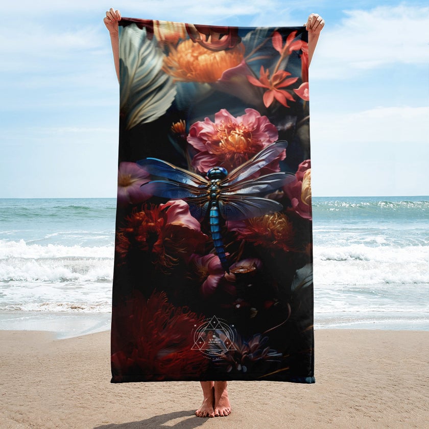 Dragonfly Spirit Animal Lightweight Beach Towel