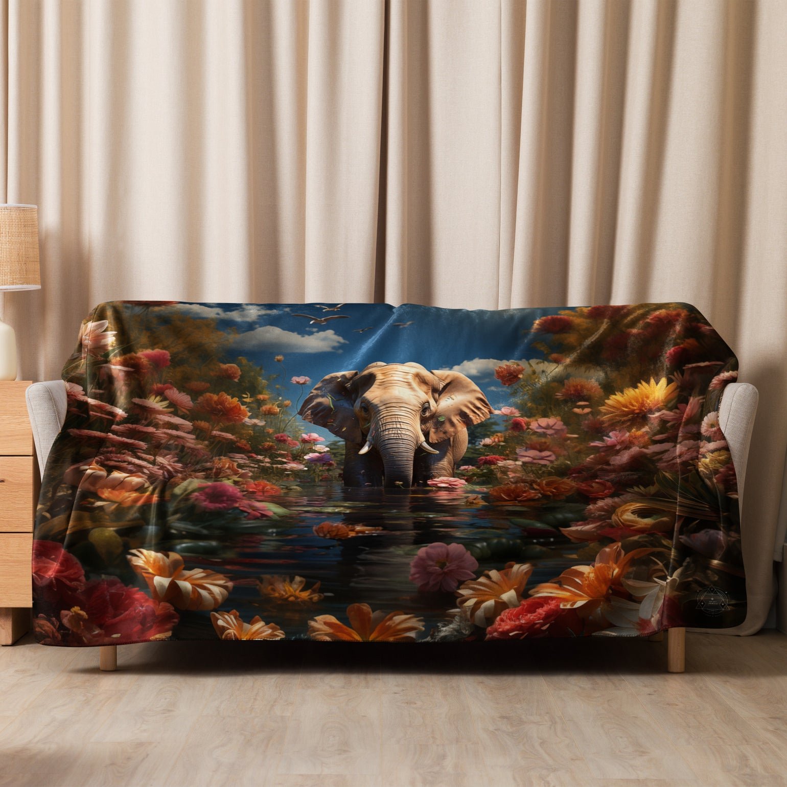 Elephant Spirit Animal Sherpa Blanket