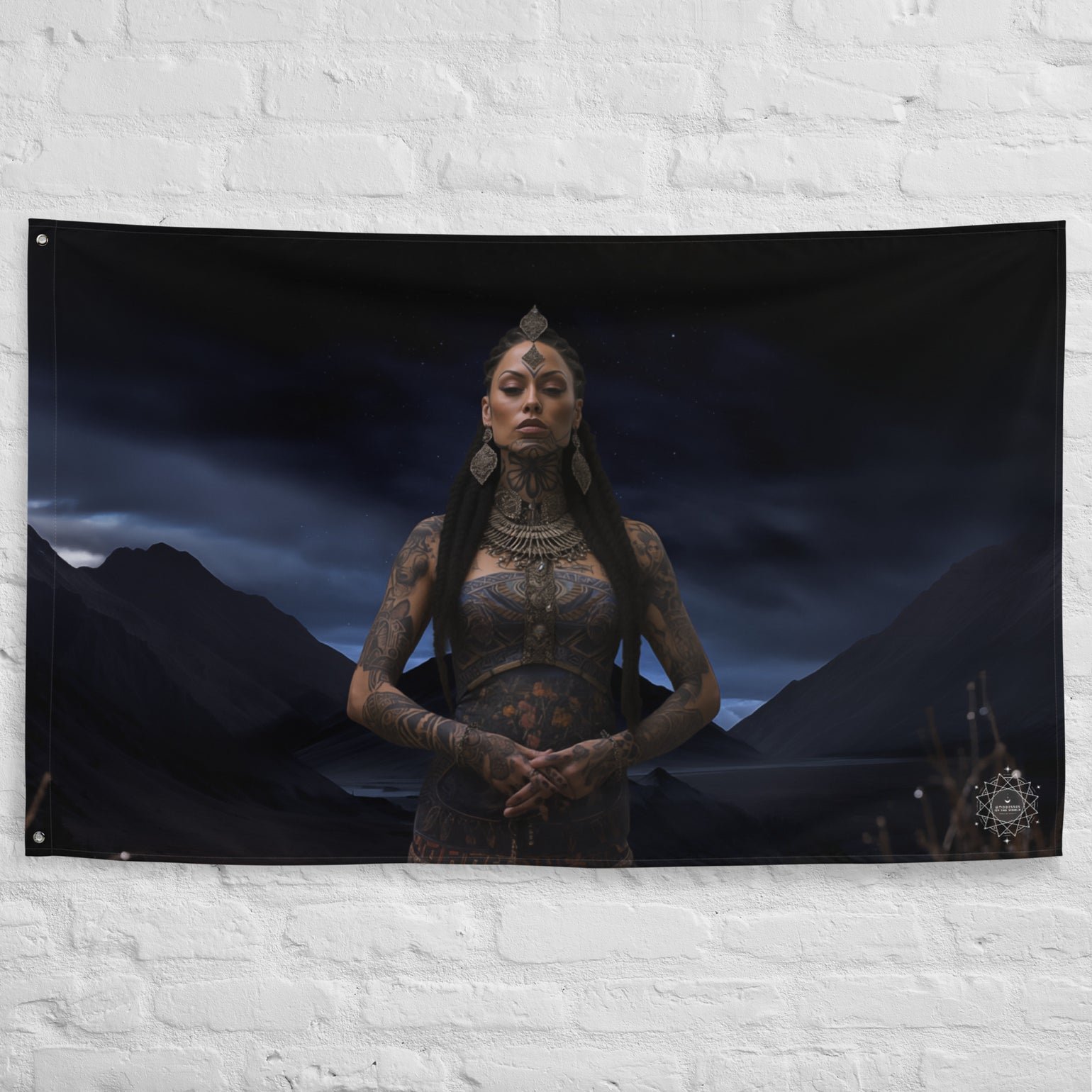 Hine-Nui-Te-Pō Goddess Flag Wall Art