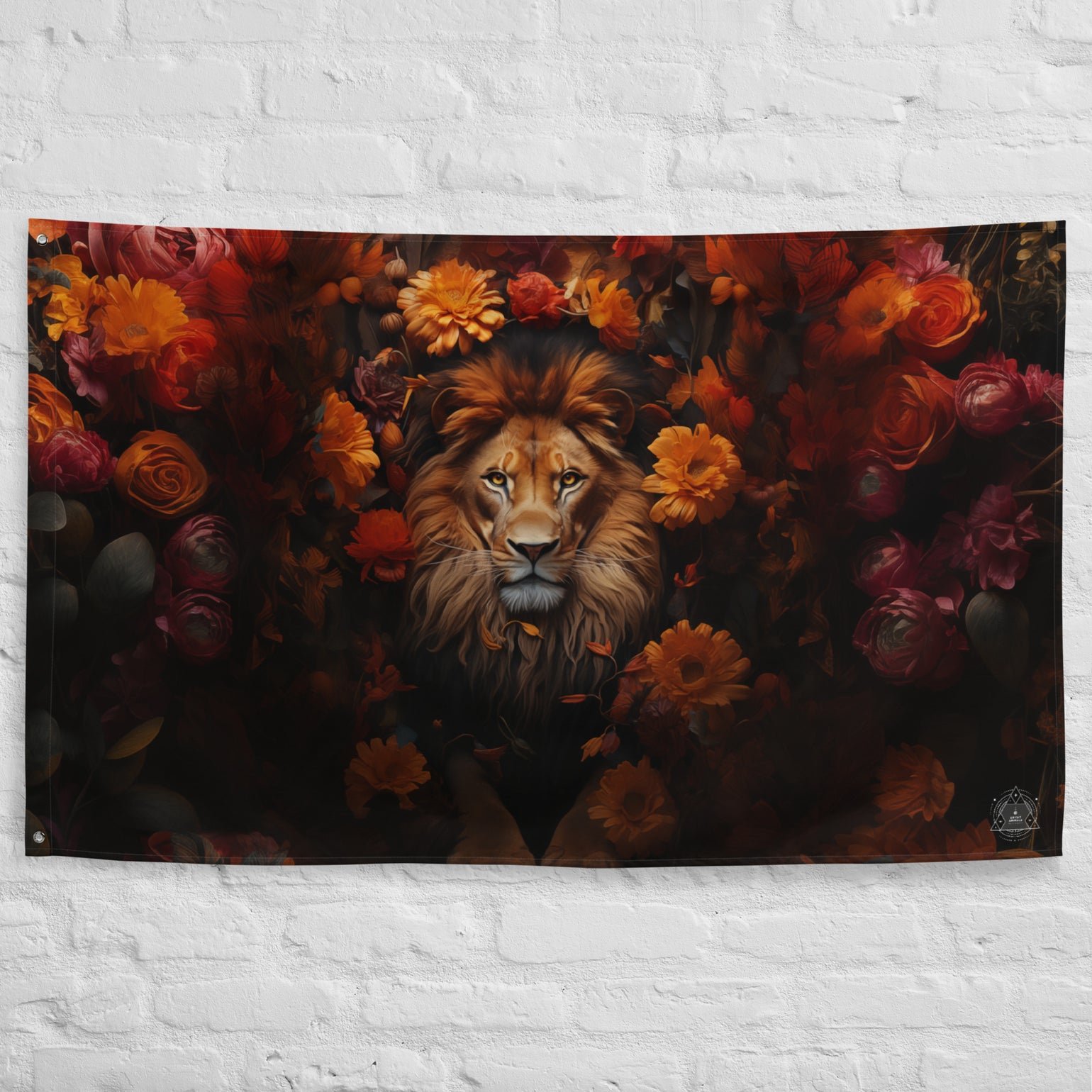 Lion Spirit Animal Flag Wall Art