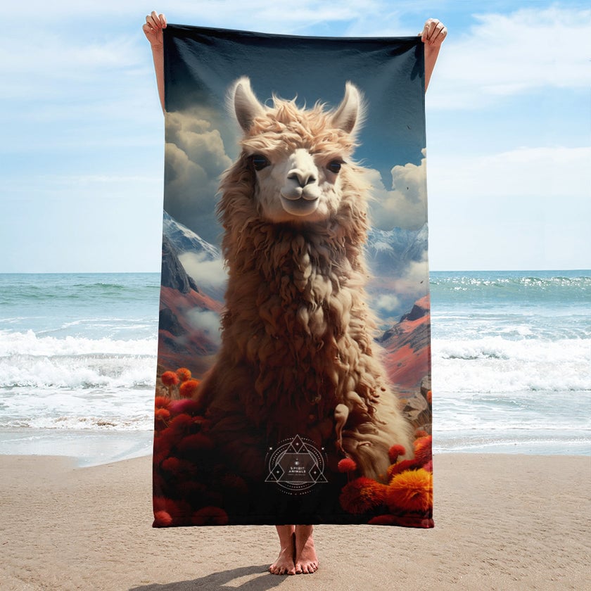 Llama Spirit Animal Lightweight Beach Towel