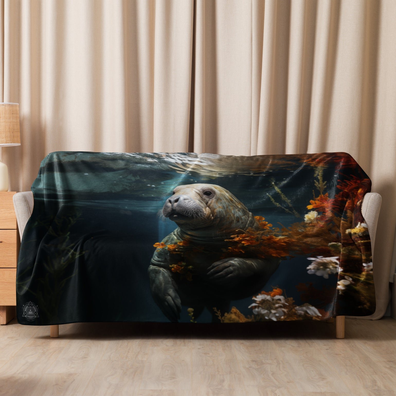 Manatee Spirit Animal Sherpa Blanket