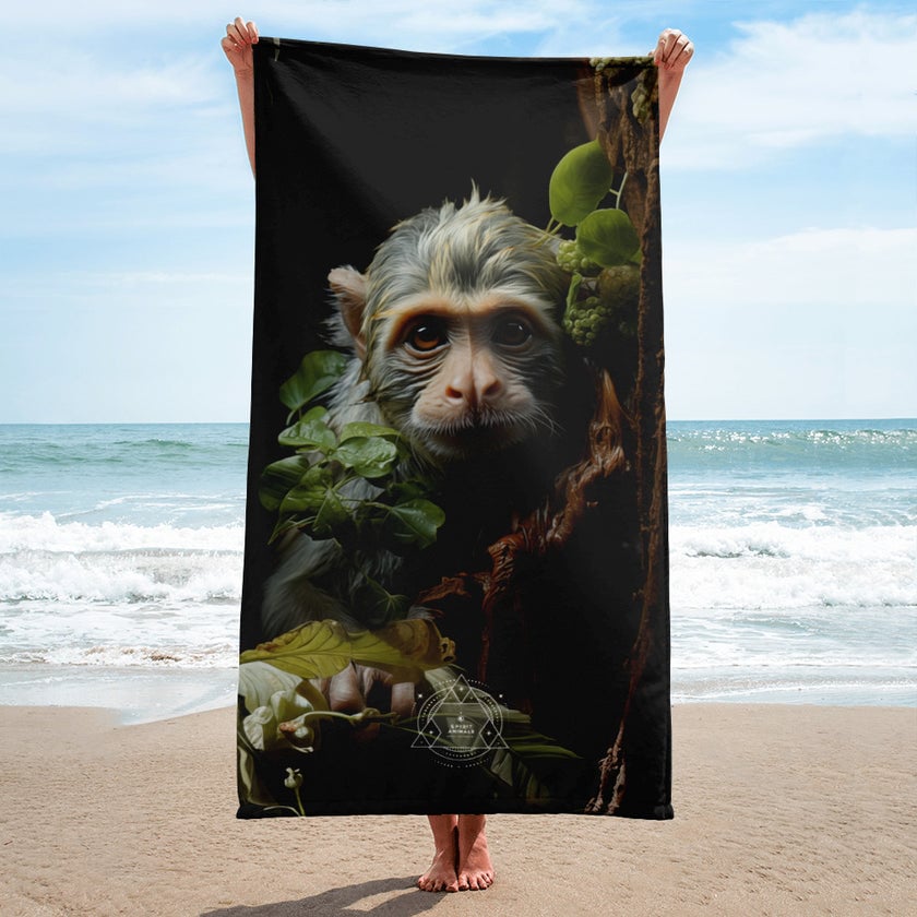 Monkey Spirit Animal Lightweight Beach Towel
