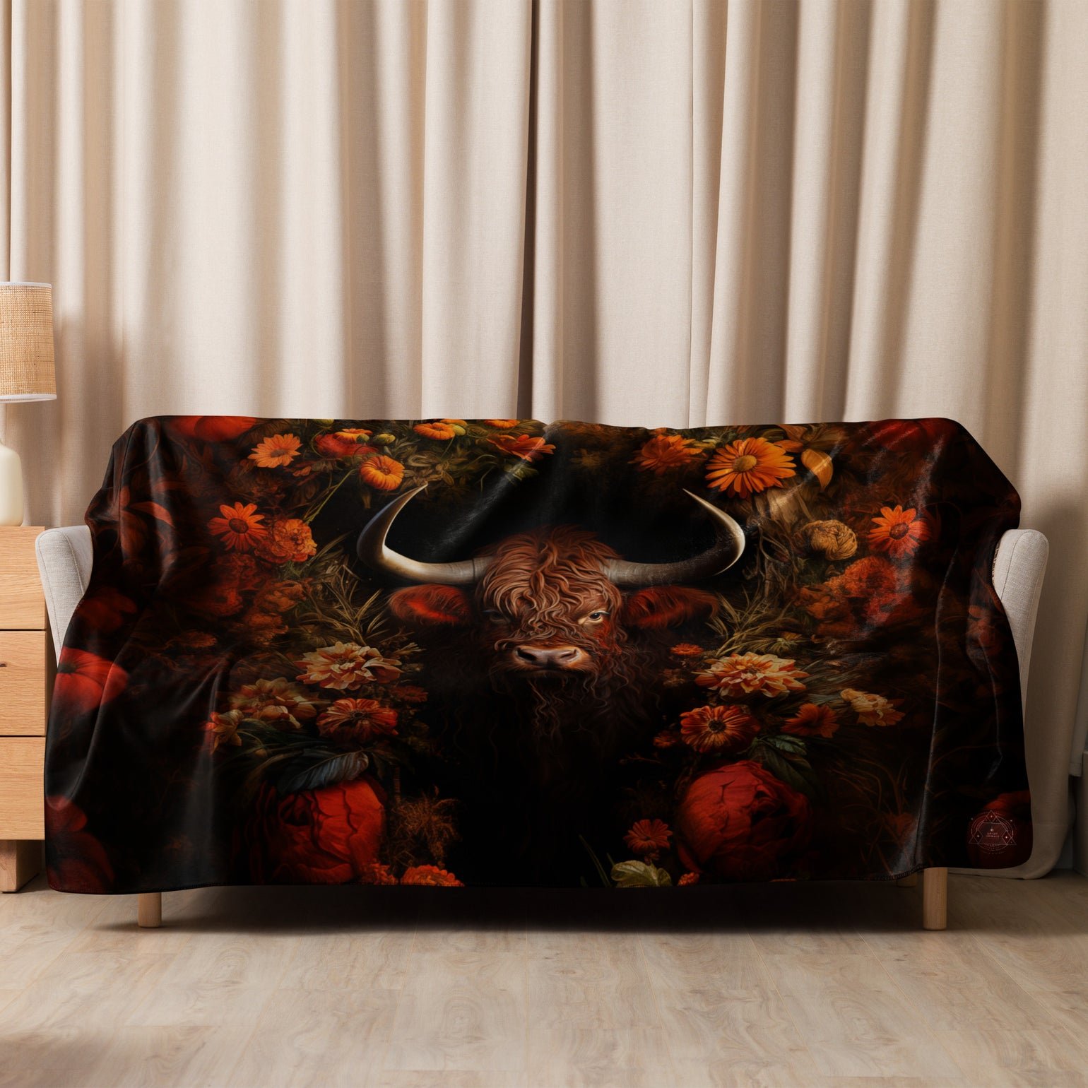 Ox Spirit Animal Sherpa Blanket