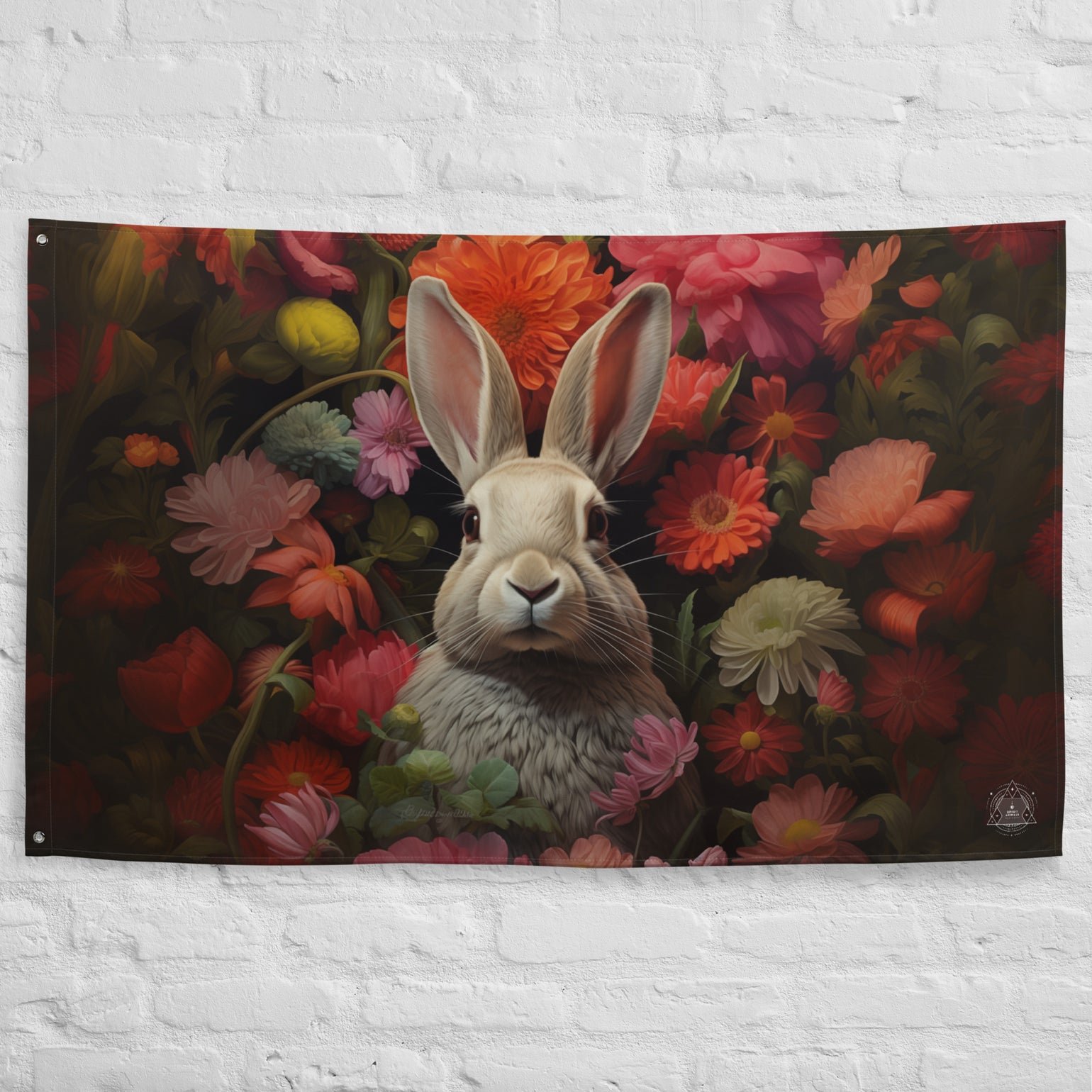 Rabbit Spirit Animal Flag Wall Art