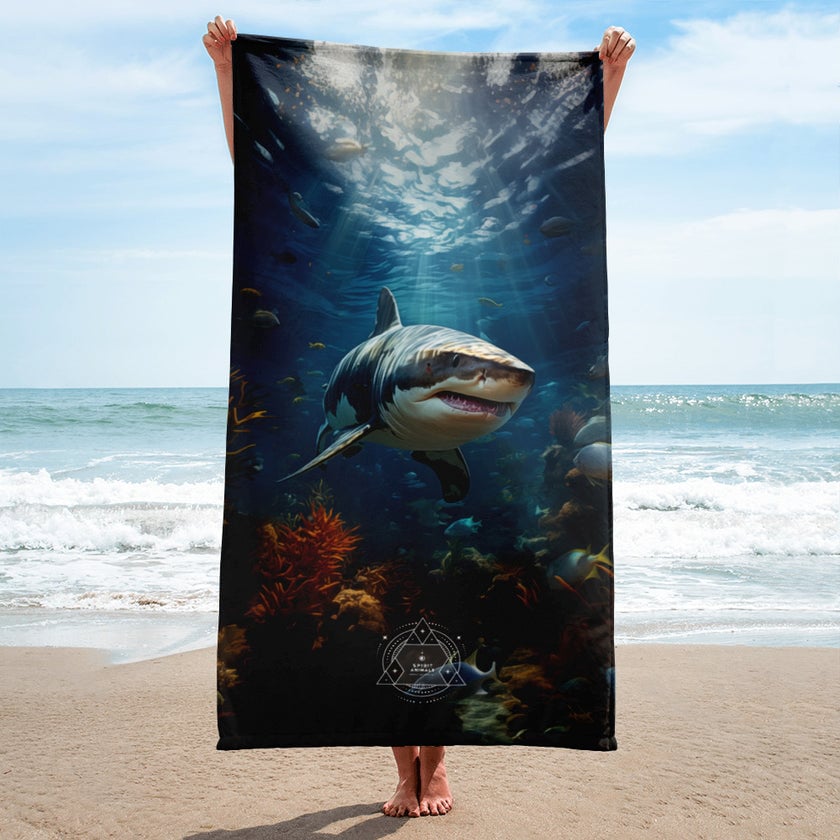 Shark Spirit Animal Lightweight Beach Towel
