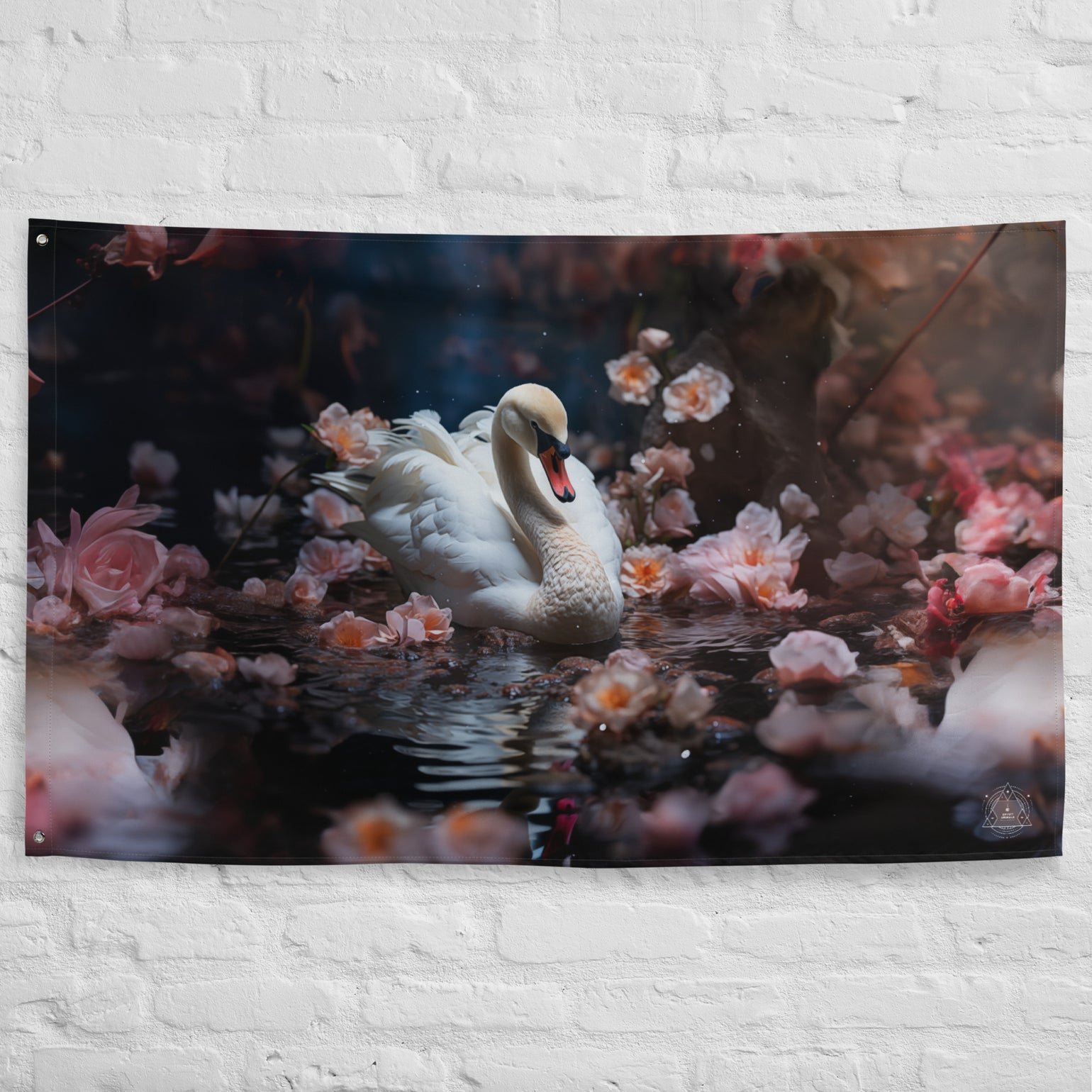 Swan Spirit Animal Flag Wall Art