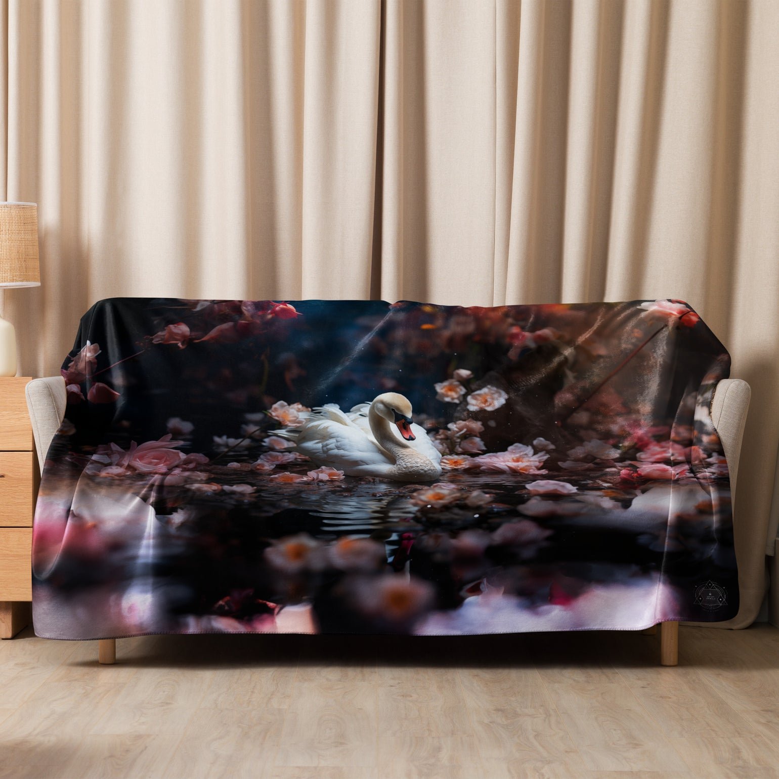 Swan Spirit Animal Sherpa Blanket