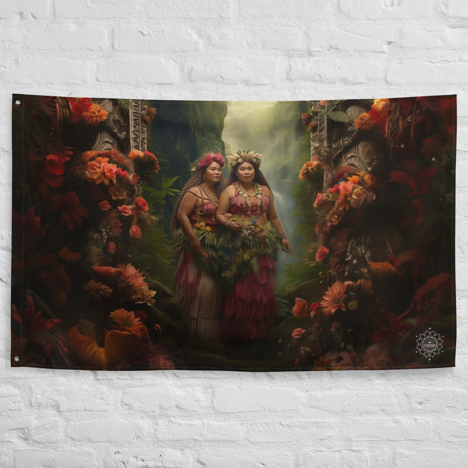Taema & Tilafaiga Goddesses Flag Wall Art