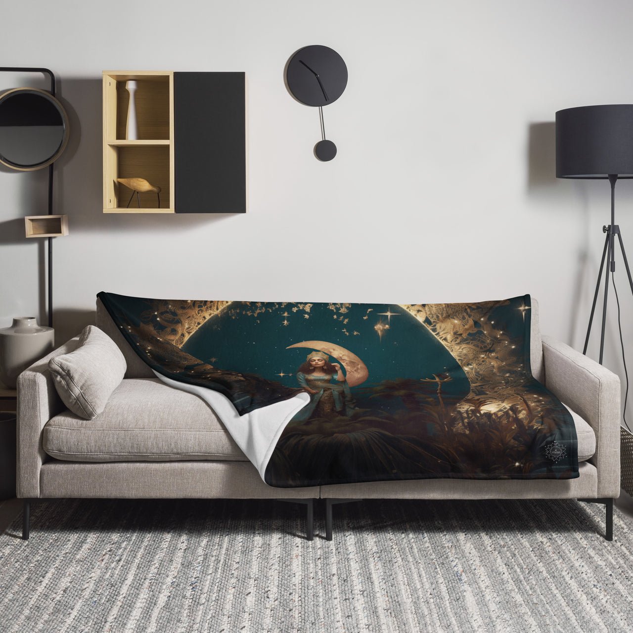 Tanit Goddess Throw Blanket