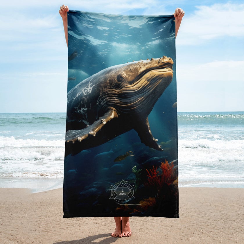 Whale Spirit Animal Lightweight Beach Towel