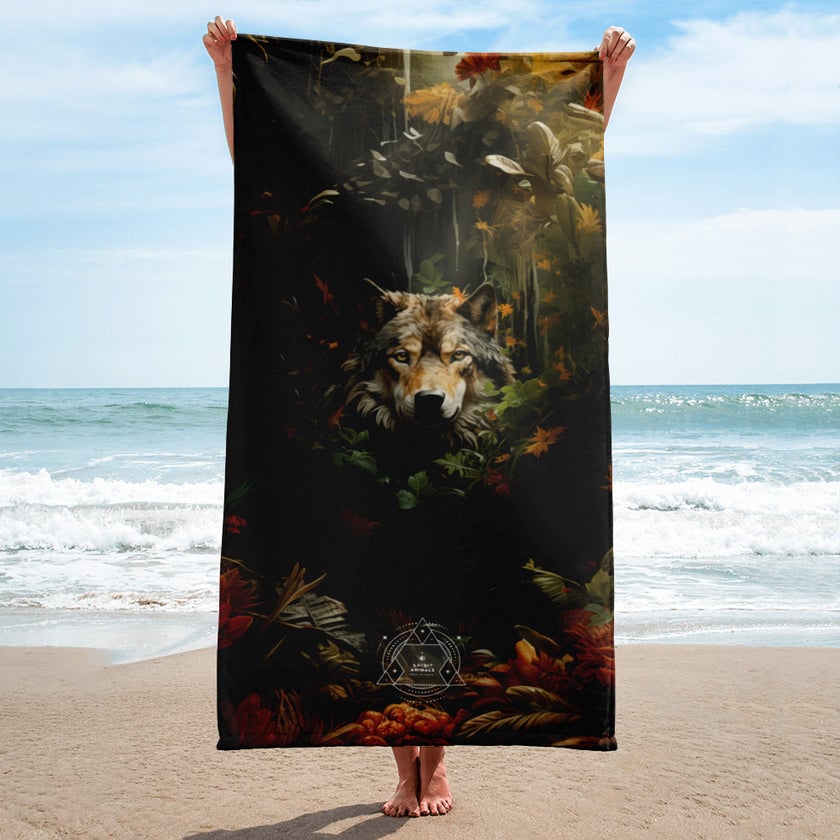 Wolf Spirit Animal Lightweight Beach Towel