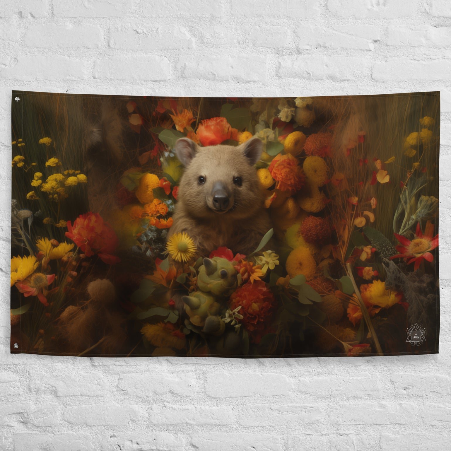 Wombat Spirit Animal Flag Wall Art