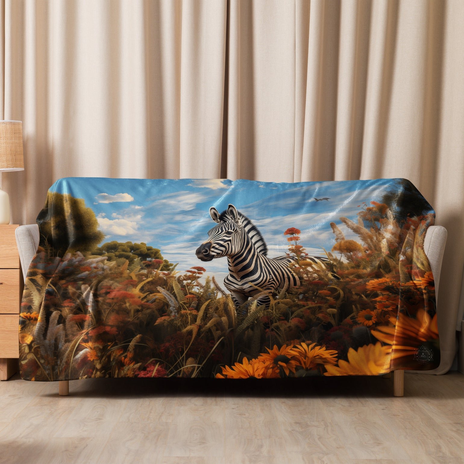 Zebra Spirit Animal Sherpa Blanket