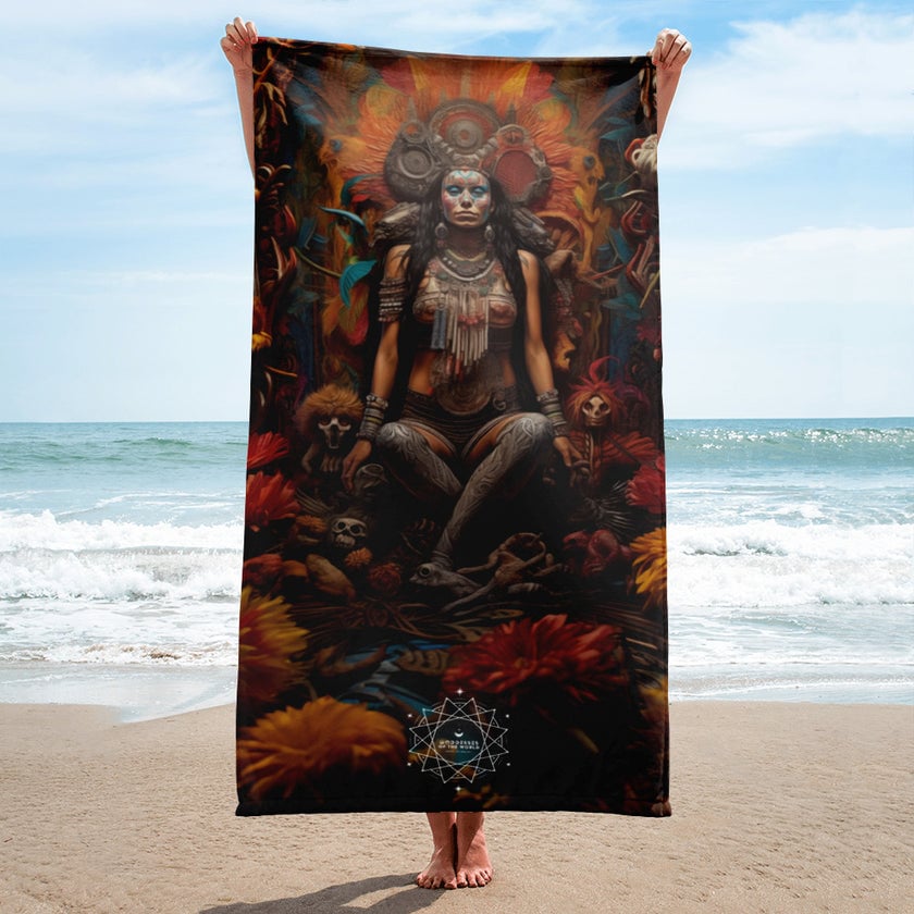 Coatlicue Goddess Lightweight Beach Towel