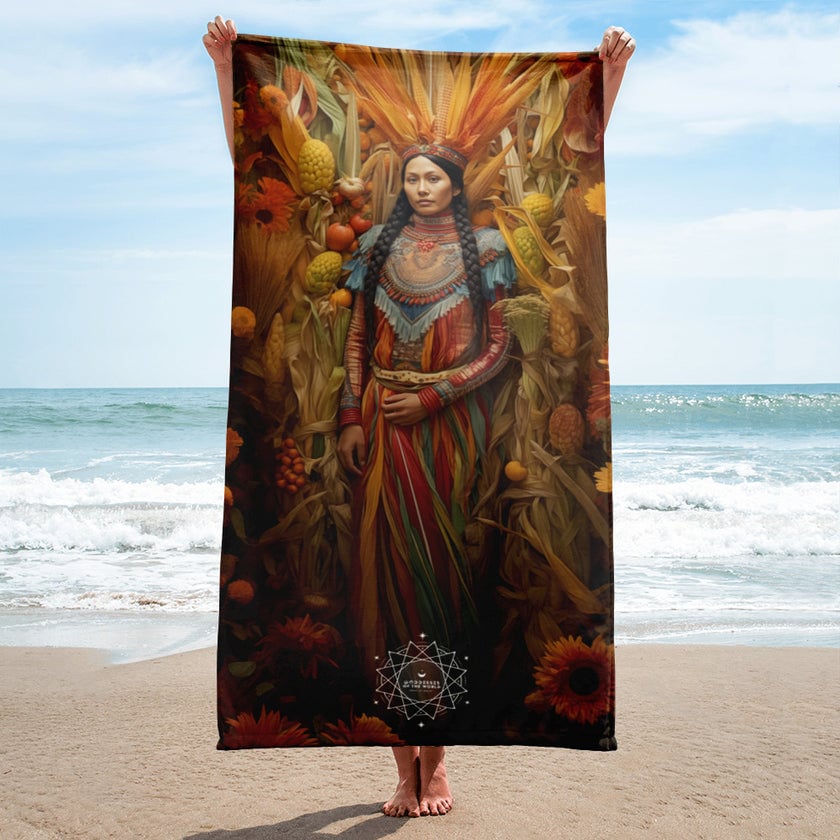 Corn Mother Goddess Lightweight Beach Towel