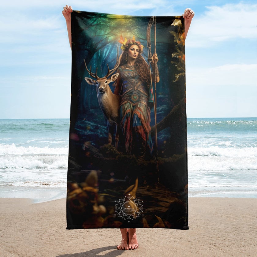 Diana Goddess Lightweight Beach Towel