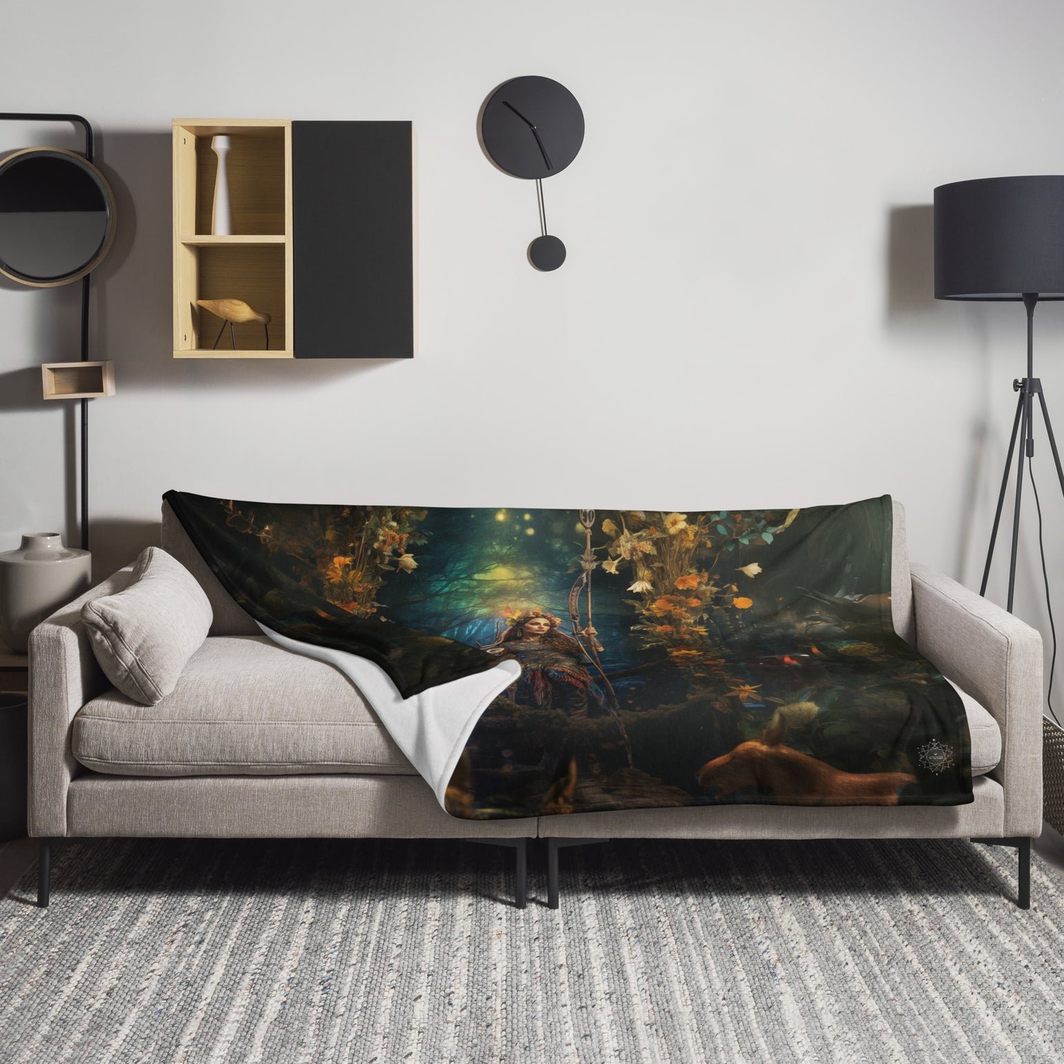 Diana Goddess Throw Blanket