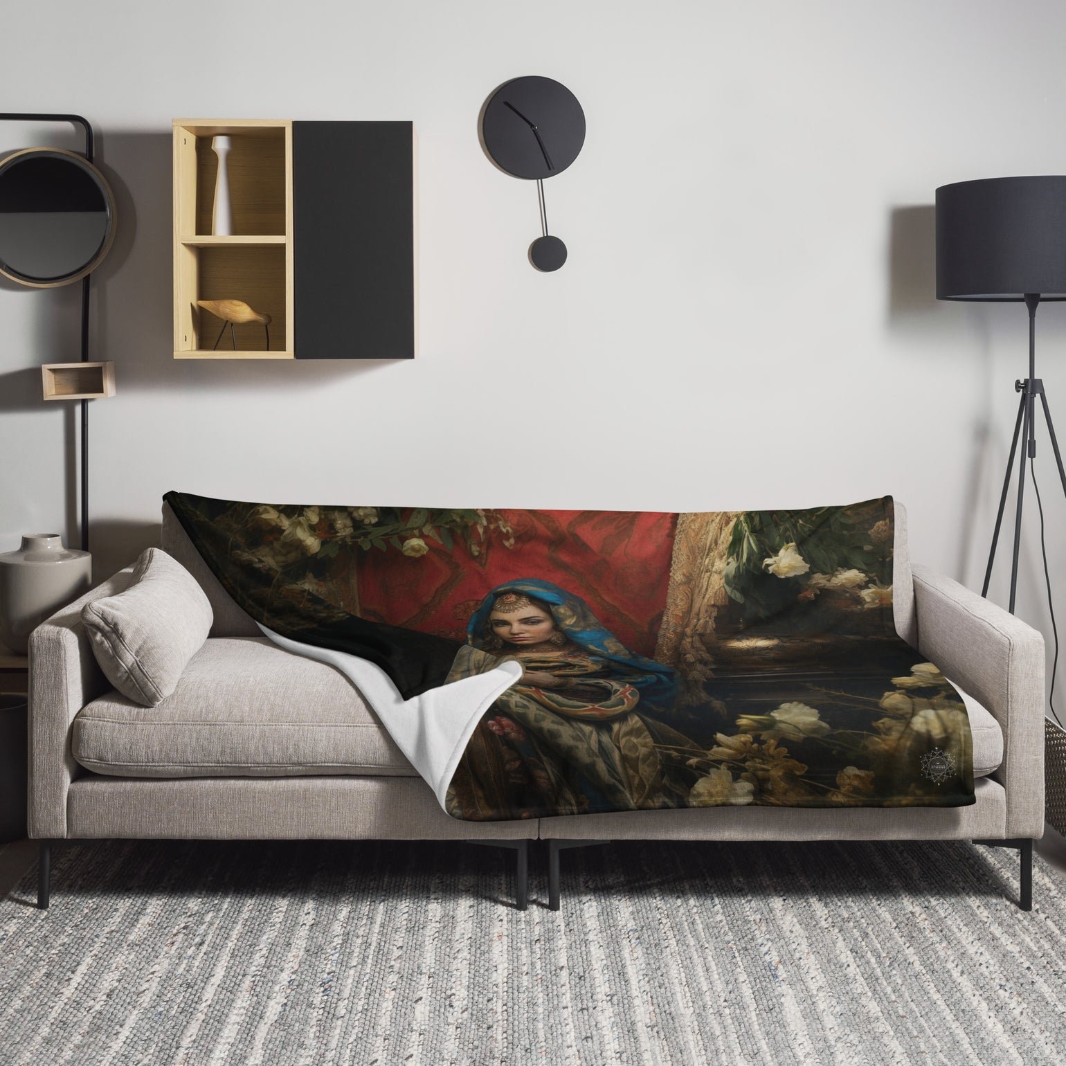 Sahmeran Goddess Throw Blanket