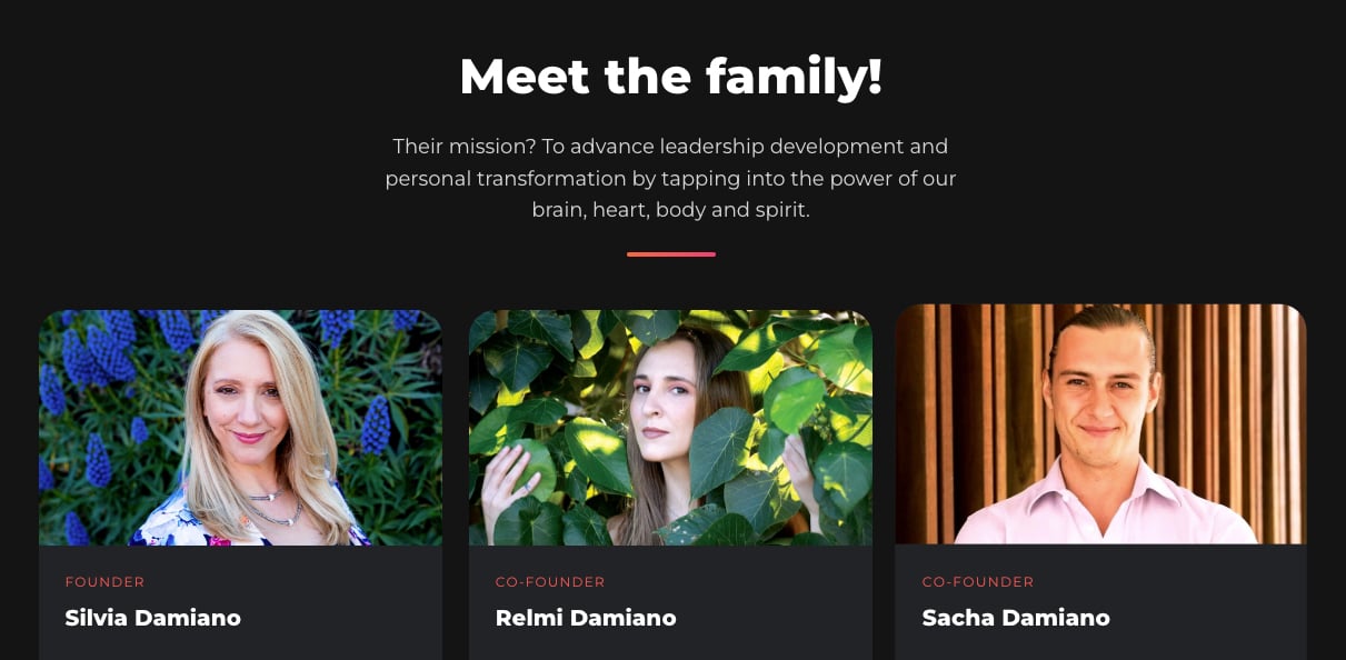 Founders About My Brain Institute - Silvia Damiano, Relmi Damiano and Sacha Damiano